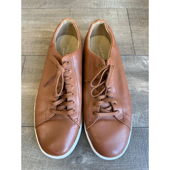Cole‎ Haan Leather Sneakers Casual Walking Shoes Comfort Brown Mens Size 10.5 - Picture 1 of 6